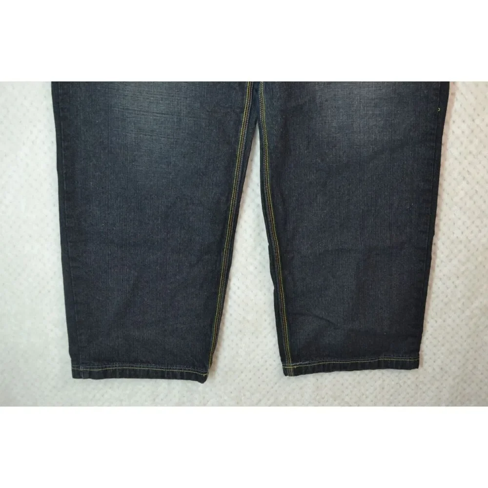Paco Jeans Men's 38x32 Dark Wash Graphic Print Baggy Y2K Skater Jeans